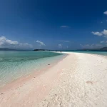Pink Beach in Komodo National Park with soft pastel sand and turquoise waters